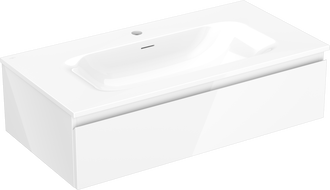 Mexen Orio meuble de salle de bain 90 cm avec lavabo Vela, 1 tiroir, blanc brillant - 91A10-09023-1-BF00-W23M00