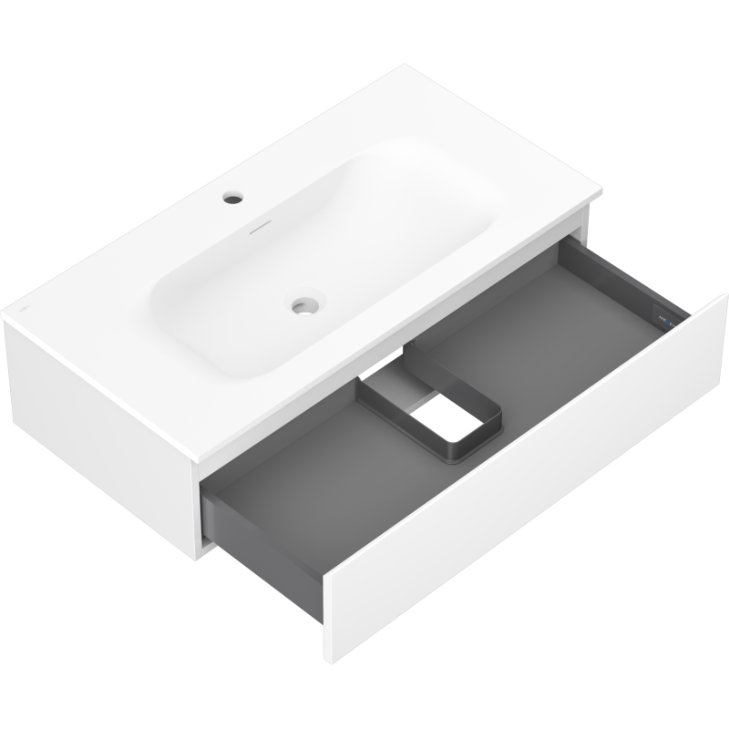 Mexen Orio armoire de salle de bains 90 cm avec lavabo Vela, 1 tiroir, blanc mat - 91A10-09023-1-BF01-W23M01