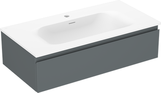 Mexen Orio meuble de salle de bain 90 cm avec lavabo Vela, 1 tiroir, graphite mat/blanc mat - 91A10-09023-1-BF66-W23M01
