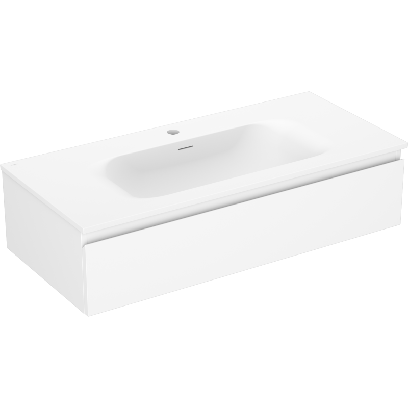 Mexen Orio meuble de salle de bain 100 cm avec lavabo Vela, 1 tiroir, blanc mat - 91A10-10023-1-BF01-W23M01