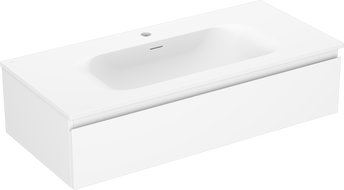 Mexen Orio meuble de salle de bain 100 cm avec lavabo Vela, 1 tiroir, blanc mat - 91A10-10023-1-BF01-W23M01