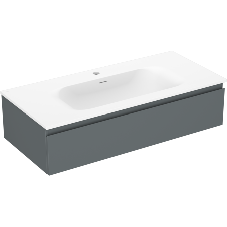 Mexen Orio meuble de salle de bain 100 cm avec lavabo Vela, 1 tiroir, graphite mat/blanc mat - 91A10-10023-1-BF66-W23M01