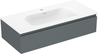 Mexen Orio meuble de salle de bain 100 cm avec lavabo Vela, 1 tiroir, graphite mat/blanc mat - 91A10-10023-1-BF66-W23M01