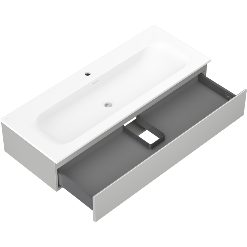Mexen Orio meuble de salle de bain 120 cm avec lavabo Vela, 1 tiroir, gris mat/blanc mat - 91A10-12023-1-BF62-W23M01