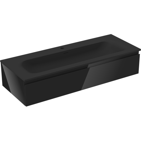 Mexen Orio meuble de salle de bains 120 cm avec lavabo Vela, 1 tiroir, noir brillant/noir mat - 91A10-12023-1-BF70-W23M71