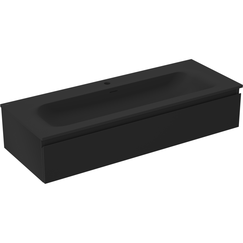 Mexen Orio meuble de salle de bain 120 cm avec lavabo Vela, 1 tiroir, noir mat - 91A10-12023-1-BF71-W23M71