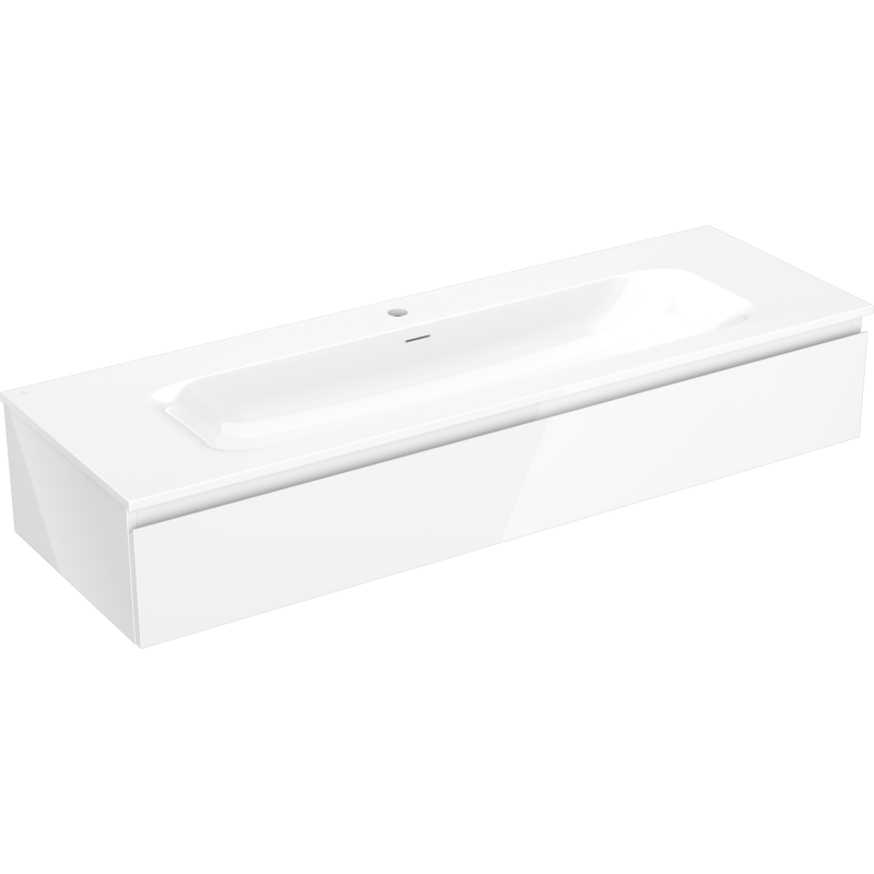 Mexen Orio armoire de salle de bain 140 cm avec lavabo Vela, 1 tiroir, blanc brillant - 91A10-14023-1-BF00-W23M00