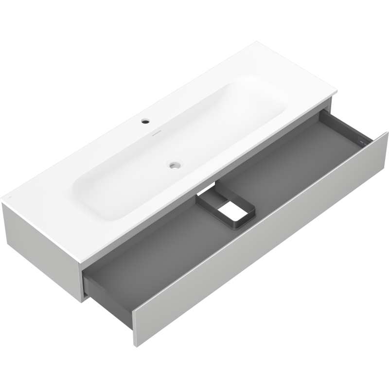 Mexen Orio meuble de salle de bain 140 cm avec lavabo Vela, 1 tiroir, gris mat/blanc mat - 91A10-14023-1-BF62-W23M01