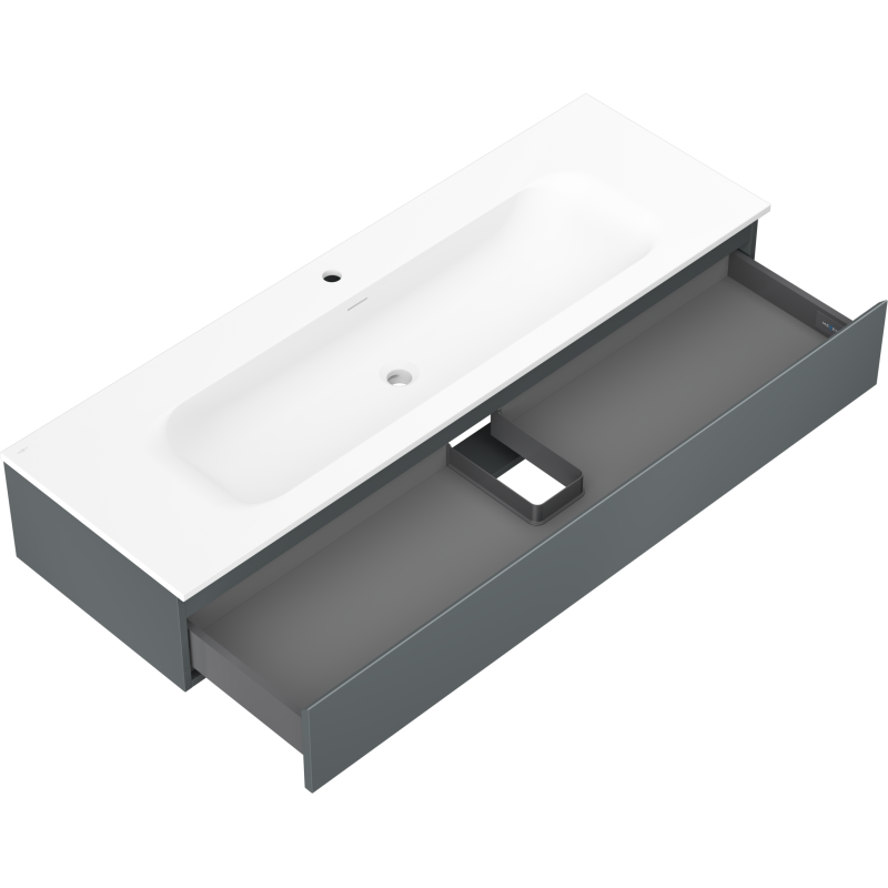 Mexen Orio meuble de salle de bains 140 cm avec lavabo Vela, 1 tiroir, graphite mat/blanc mat - 91A10-14023-1-BF66-W23M01