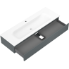 Mexen Orio meuble de salle de bains 140 cm avec lavabo Vela, 1 tiroir, graphite mat/blanc mat - 91A10-14023-1-BF66-W23M01