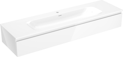 Mexen Orio meuble de salle de bain 160 cm avec lavabo Vela, 1 tiroir, blanc brillant - 91A10-16023-1-BF00-W23M00