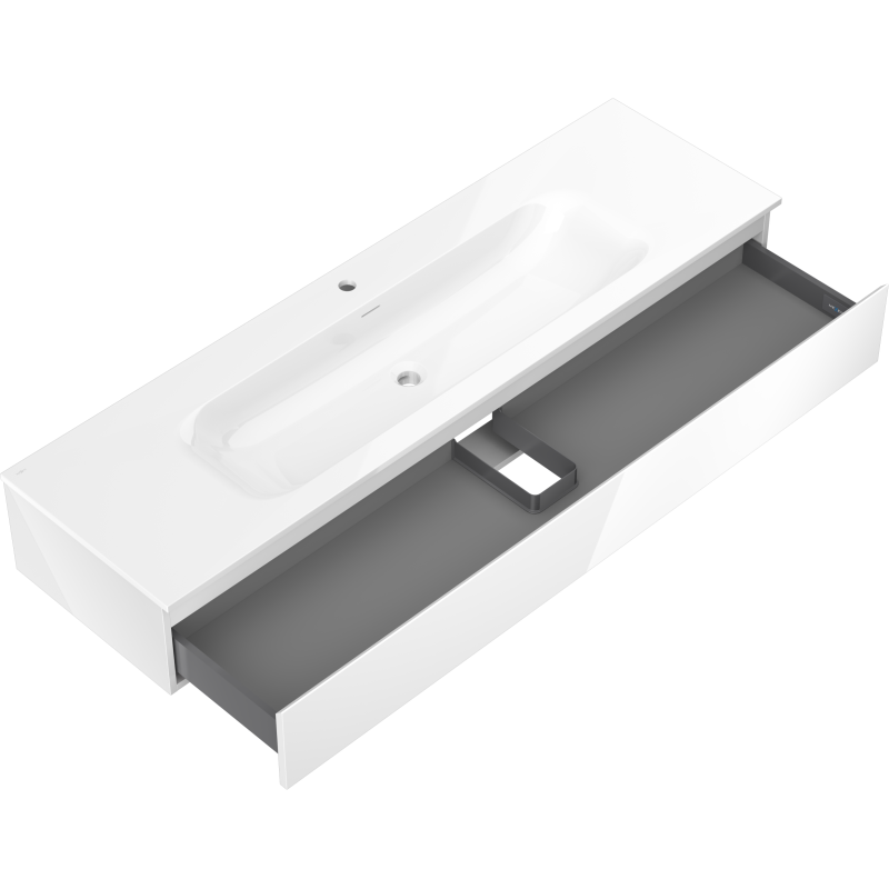 Mexen Orio meuble de salle de bain 160 cm avec lavabo Vela, 1 tiroir, blanc brillant - 91A10-16023-1-BF00-W23M00