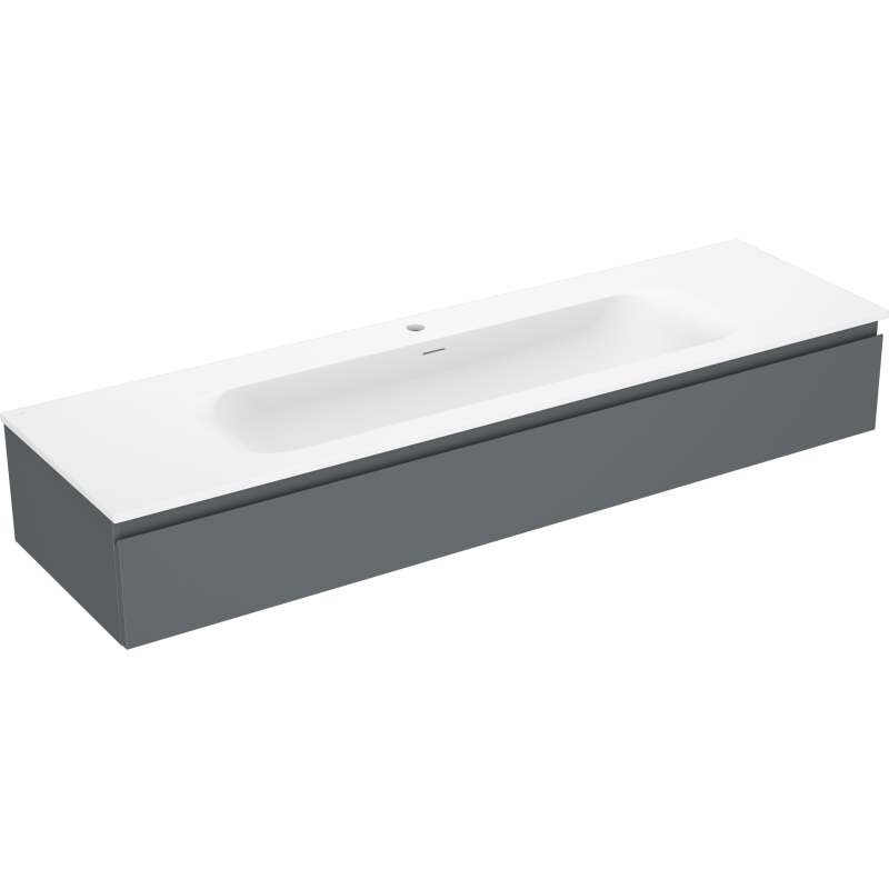 Mexen Orio meuble de salle de bain 160 cm avec lavabo Vela, 1 tiroir, graphite mat/blanc mat - 91A10-16023-1-BF66-W23M01