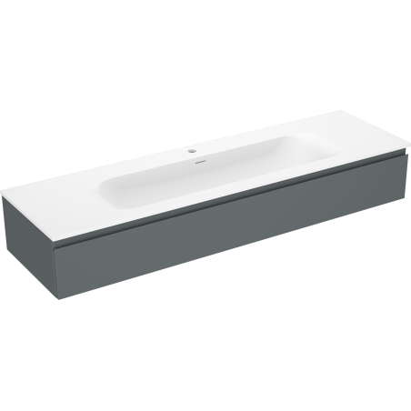 Mexen Orio meuble de salle de bain 160 cm avec lavabo Vela, 1 tiroir, graphite mat/blanc mat - 91A10-16023-1-BF66-W23M01