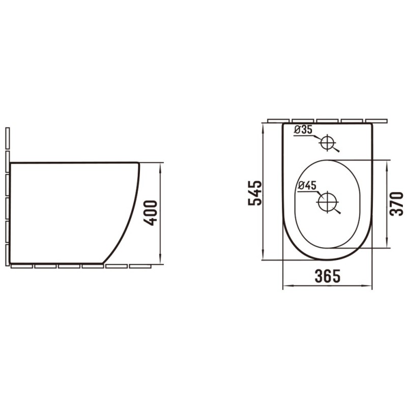 Mexen Lena bidet sur pied, blanc - 36225200