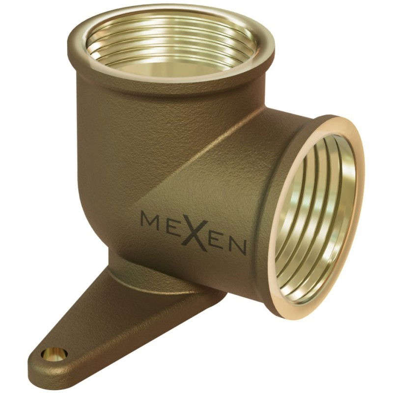 Mexen BRASS coude en laiton, mural avec plaque 1/2 GW x 1/2 GW - W97408-1212
