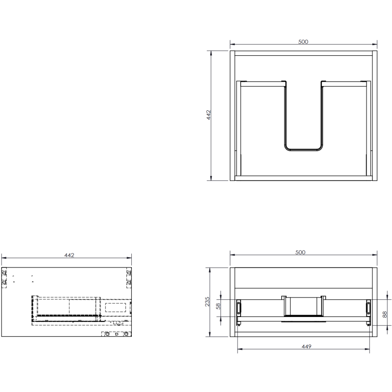 Mexen Rivel meuble de salle de bain 50 cm avec lavabo Otis, 1 tiroir, rainuré, blanc mat - 91A20-05023-1-BF01-W18M01