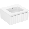 Mexen Rivel meuble de salle de bain 50 cm avec lavabo Otis, 1 tiroir, rainuré, blanc mat - 91A20-05023-1-BF01-W18M01