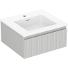 Mexen Rivel meuble de salle de bain 50 cm avec lavabo Otis, 1 tiroir, rainuré, gris mat/blanc mat - 91A20-05023-1-BF62-W18M01