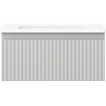 Mexen Rivel meuble de salle de bain 50 cm avec lavabo Otis, 1 tiroir, rainuré, gris mat/blanc mat - 91A20-05023-1-BF62-W18M01