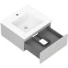 Mexen Rivel meuble de salle de bain 50 cm avec lavabo Otis, 1 tiroir, rainuré, gris mat/blanc mat - 91A20-05023-1-BF62-W18M01