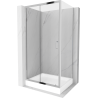 Mexen Apia cabine de douche coulissante 120 x 90 cm, transparent, chrome + bac à douche Rio - 840-120-090-01-00-4510