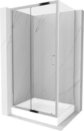 Cabine de douche coulissante Mexen Apia 120 x 90 cm, transparent, chrome + receveur Rio - 840-120-090-01-00-4510