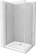 Mexen Pretoria cabine de douche battante 90 x 100 cm, transparent, chromé + receveur Flat - 852-090-100-01-00-4010