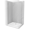 Mexen Pretoria cabine de douche pivotante 100 x 90 cm, transparent, chrome + receveur Flat - 852-100-090-01-00-4010