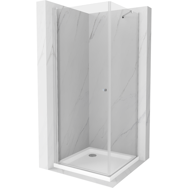 Mexen Pretoria cabine de douche pivotante 100 x 100 cm, transparent, chrome + receveur Plat - 852-100-100-01-00-4010