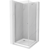 Mexen Pretoria cabine de douche pivotante 100 x 100 cm, transparente, chromée + receveur plat - 852-100-100-01-00-4010