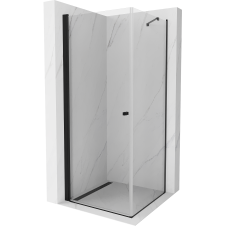 Cabine de douche pivotante Mexen Pretoria 70 x 70 cm, transparente, noire - 852-070-070-70-00