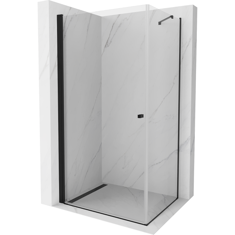 Mexen Pretoria cabine de douche à battant 80 x 70 cm, transparent, noir - 852-080-070-70-00