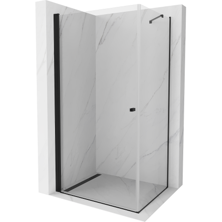 Mexen Pretoria cabine de douche pivotante 80 x 90 cm, transparente, noire - 852-080-090-70-00