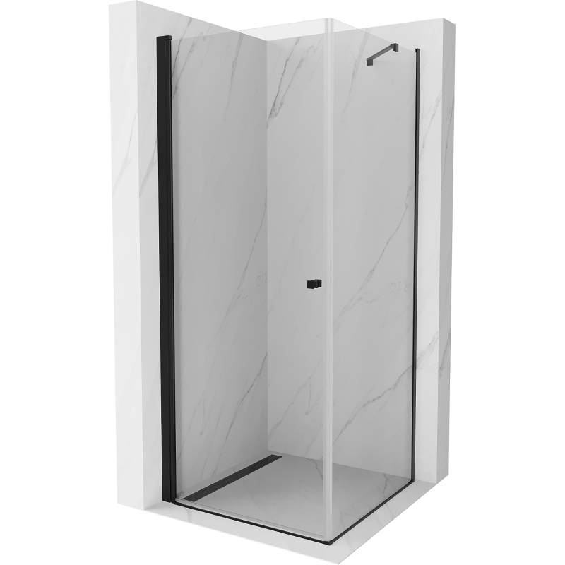 Mexen Pretoria cabine de douche pivotante 90 x 90 cm, transparente, noire - 852-090-090-70-00