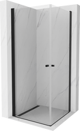 Mexen Pretoria Duo cabine de douche pivotante 80 x 80 cm, transparent, noire - 852-080-080-70-00-02