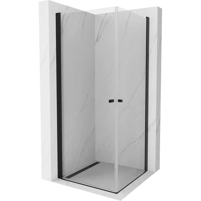 Mexen Pretoria Douche cabine Duo pivotante 90 x 90 cm, transparent, noir - 852-090-090-70-00-02