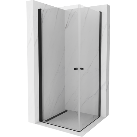 Mexen Pretoria Douche cabine Duo pivotante 90 x 90 cm, transparent, noir - 852-090-090-70-00-02