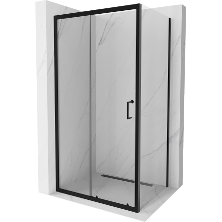 Mexen Apia cabine de douche coulissante 135 x 100 cm, transparente, noire - 840-135-100-70-00