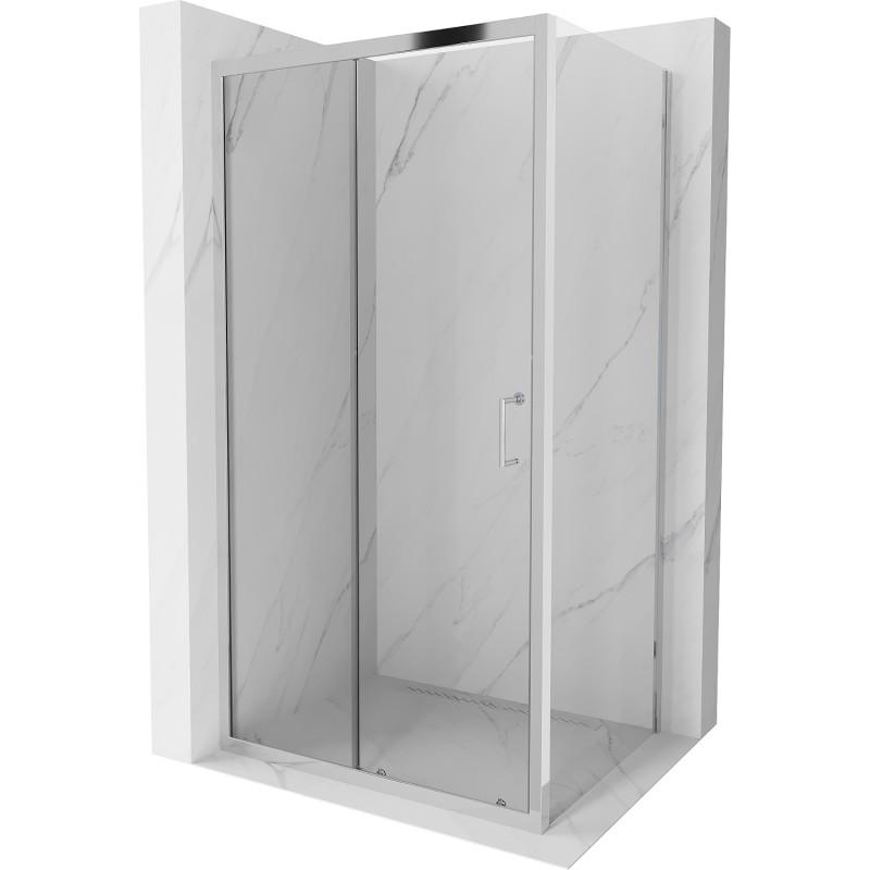 Mexen Apia cabine de douche coulissante 130 x 100 cm, transparente, chromée - 840-130-100-01-00
