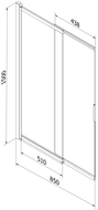 Paroi de douche coulissante à 2 panneaux Mexen Fox 85 x 150 cm, transparent, cuivre brossé - 891-085-002-65-00