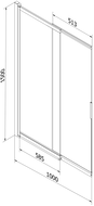 Mexen Fox paroi de douche 2 volets coulissante 100 x 150 cm, transparent, blanc - 891-100-002-20-00