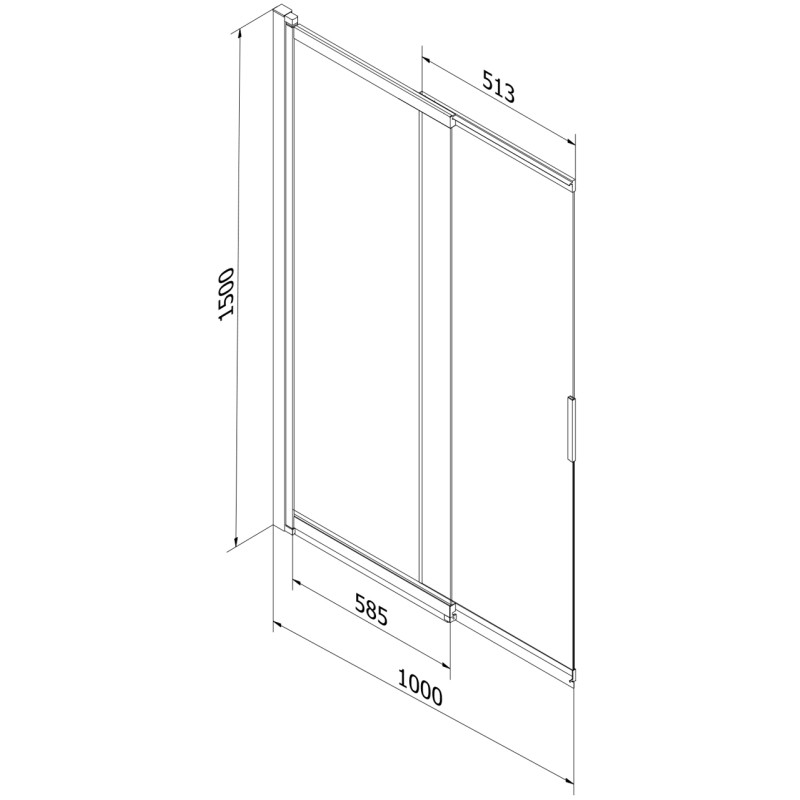Mexen Fox paroi de douche à 2 volets coulissante 100 x 150 cm, transparent, cuivre brossé - 891-100-002-65-00
