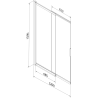 Mexen Fox paroi de douche 2 panneaux coulissants 120 x 150 cm, transparent, blanc - 891-120-002-20-00
