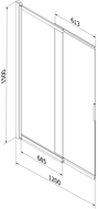 Paroi de douche Mexen Fox 2 panneaux coulissants 120 x 150 cm, transparent, blanc - 891-120-002-20-00