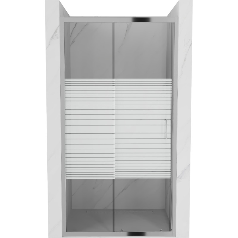 Mexen Apia porte de douche coulissante 150 cm, rayures, chrome - 845-150-000-01-20