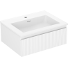 Mexen Rivel meuble de salle de bain 60 cm avec lavabo Otis, 1 tiroir, rainuré, blanc mat - 91A20-06023-1-BF01-W18M01