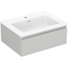 Mexen Rivel meuble de salle de bain 60 cm avec lavabo Otis, 1 tiroir, rainuré, gris mat/blanc mat - 91A20-06023-1-BF62-W18M01