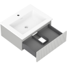 Mexen Rivel meuble de salle de bain 60 cm avec lavabo Otis, 1 tiroir, rainuré, gris mat/blanc mat - 91A20-06023-1-BF62-W18M01