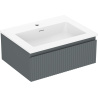 Mexen Rivel meuble de salle de bains 60 cm avec lavabo Otis, 1 tiroir, rainuré, graphite mat/blanc mat